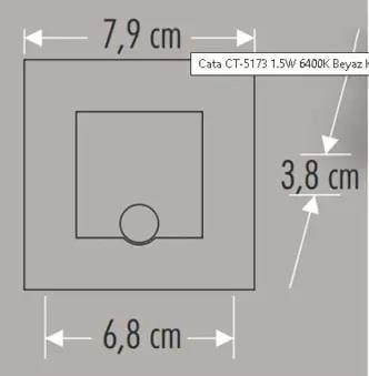 Cata CT-5183 1.5W Radar Sensörlü Koridor Kare Beyaz