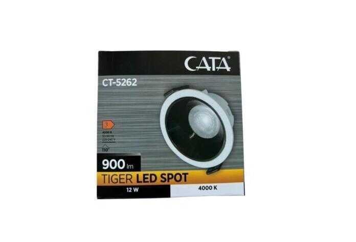 Cata CT-5262 12W Tiger Led Armatür Siyah Kasa 4000K