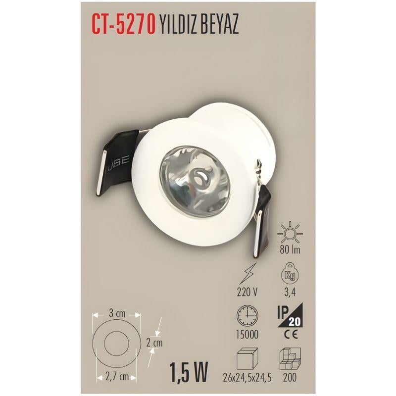 Cata CT-5270 1,5W Yıldız Spot Power Ledli Mavi