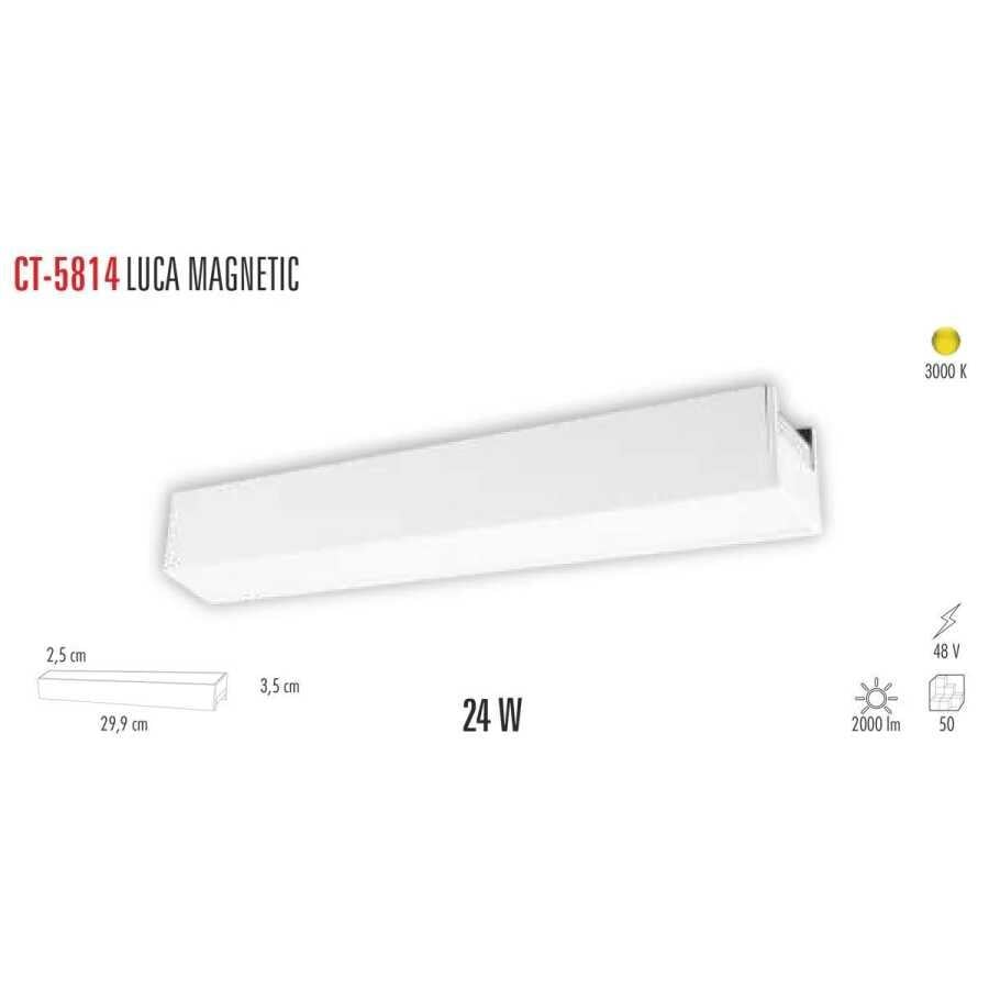 Cata CT-5814 24W Luca Magnetic Ray Spot Armatür Günışığı