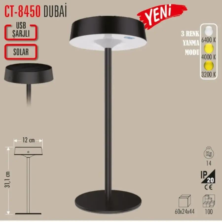 Cata CT-8450 Dubai Şarjlı Masa Lambası