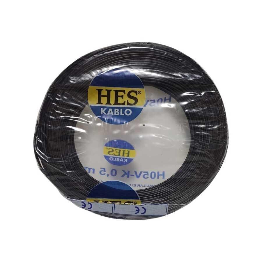 Hes Nyaf Kablo 0,50 mm² Siyah ( H05v-K )