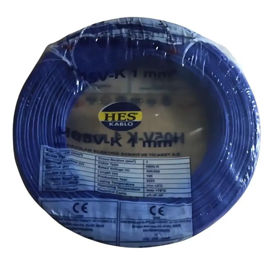 Hes Nyaf Kablo 1 mm² Mavi ( H05v-K )