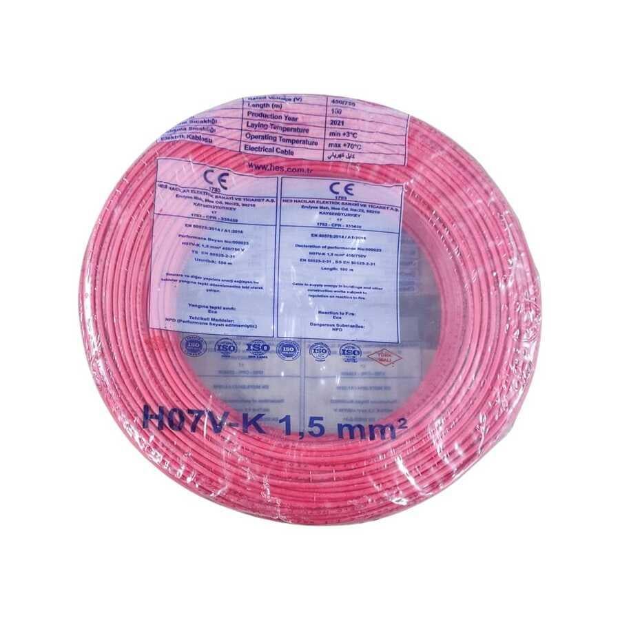 Hes Nyaf Kablo 1,5 mm² Kırmızı ( H07v-K )
