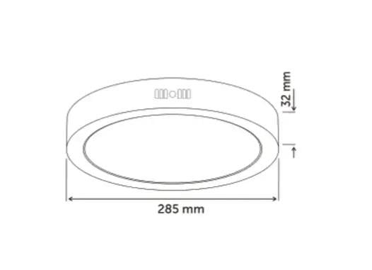 İnoled 18W LED Tavan Armatürü Siyah Kasa 6500K