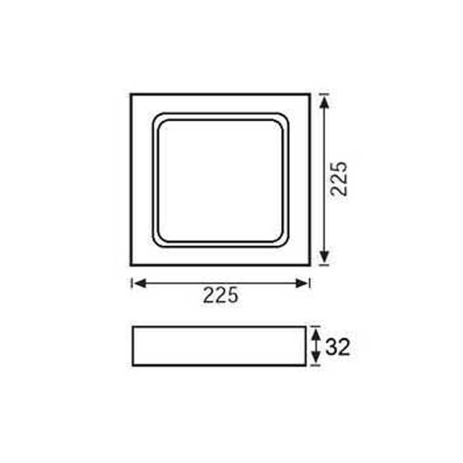 Jupiter LC455 S 18W Led Kare Tavan Armatürü 3000k Günışığı