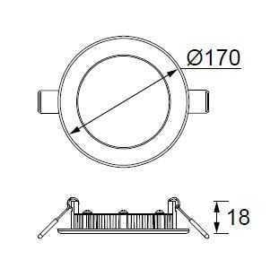 Jupiter LD472 B 12W Yuvarlak Panel Led 6500K Beyaz Işık