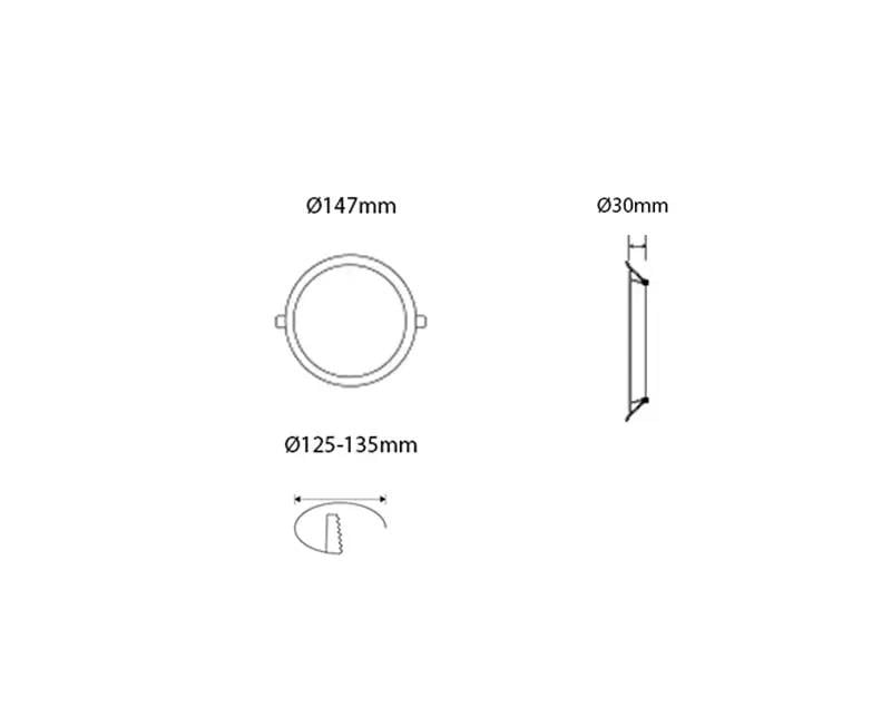Jupiter LD512S Yuvarlak Downlight Led 9W 3000K