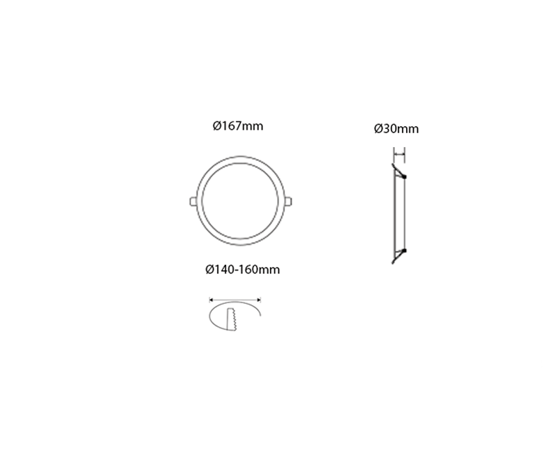 Jupiter LD513 B 12W Yuvarlak Downlight Led 4000K Sıcak Beyaz