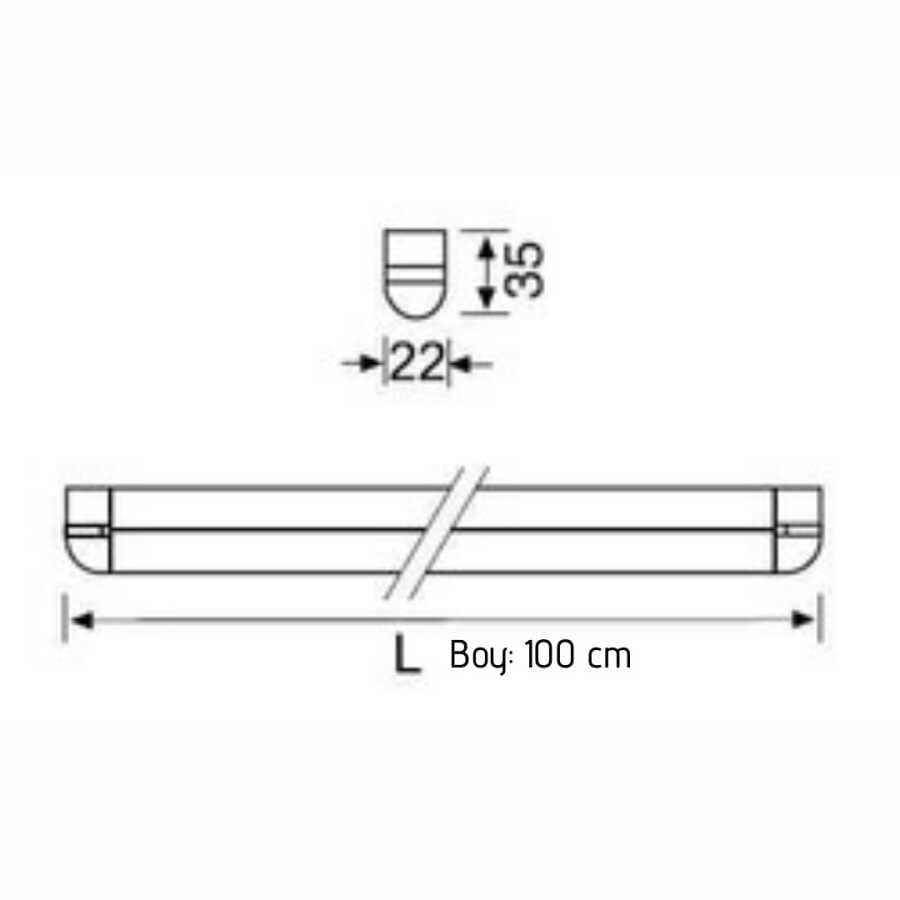 Jupiter LE496 S 10W Led'li 100cm Gizli Işık Armatürü 3000K Günışığı