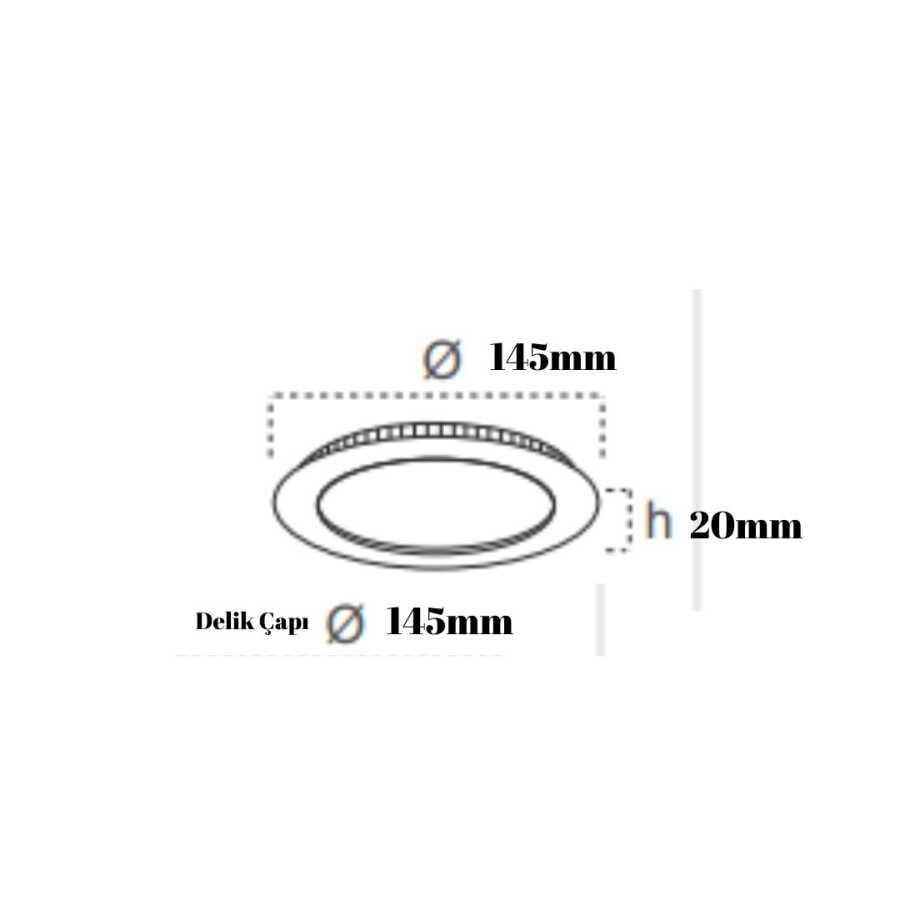 Lamptime Sıva Altı SMD Downlıght 20W 4000K IP54 Backlight