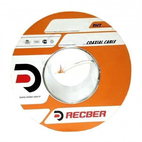Reçber RG6 U6 PHY-PVC Cu/Cu Anten Kablosu Eca Beyaz