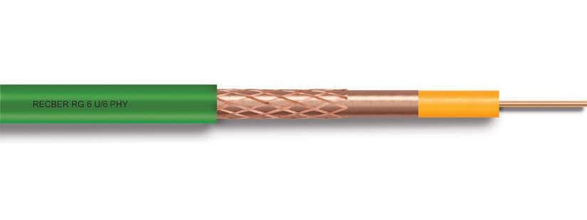 Reçber RG6 U6 PHY-PVC Cu/Cu Anten Kablosu Eca Yeşil