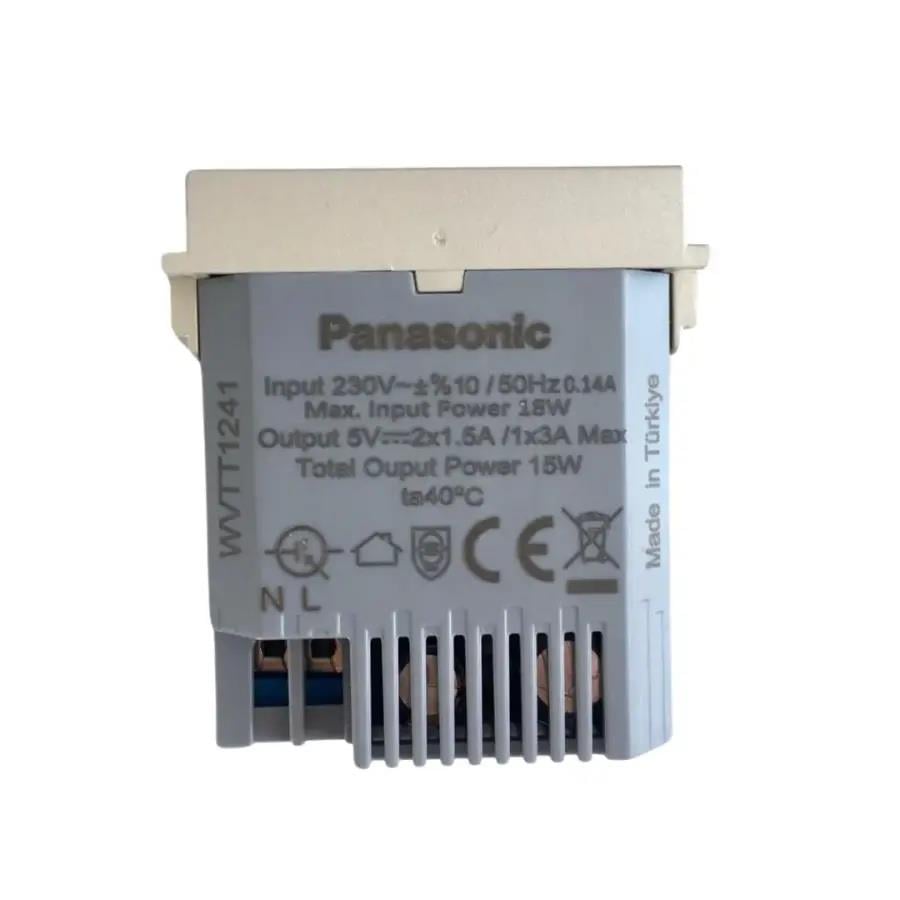 Thea Panasonic Modüler Metalik Beyaz Usb Type A+C 5V 3A