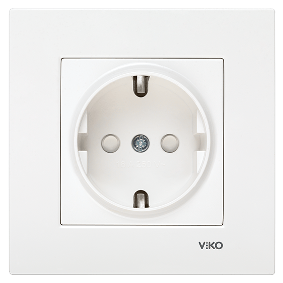 Viko Karre/Meridian Beyaz Topraklı Priz (Çerçeve Hariç) (Çocuk Korumalı) 90967042
