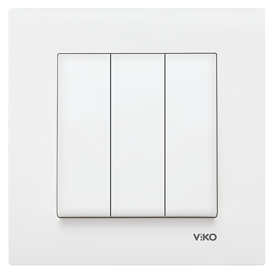 Viko Karre/Meridian Beyaz Üçlü Anahtar Mekanizma (Çerçeve Hariç) 90967068