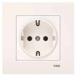 Viko Karre/Meridian Krem Topraklı Priz Mekanizma (Çerçeve Hariç) 90967208