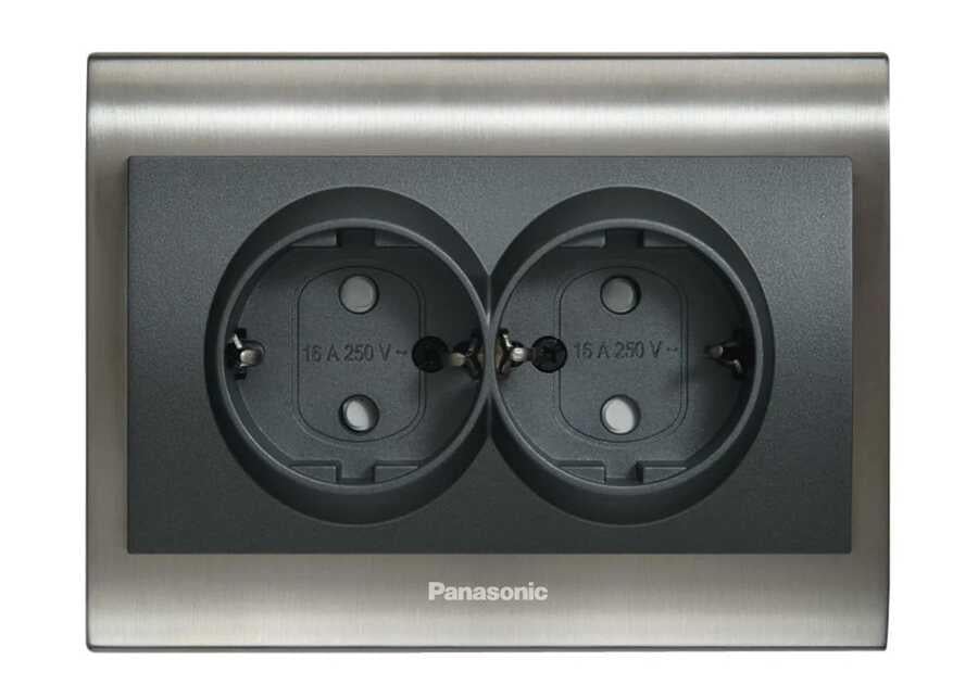 Viko Panasonic Thea Blu Füme İkili Top Priz Düğme Kapak (Çerçeve Hariç)