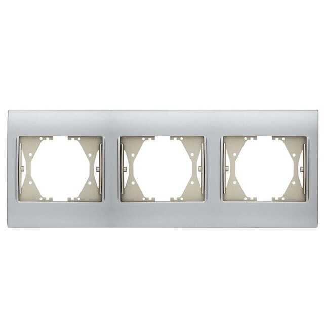 Viko Panasonic Thea BLU Inox Matt+Dore Üçlü Çerçeve