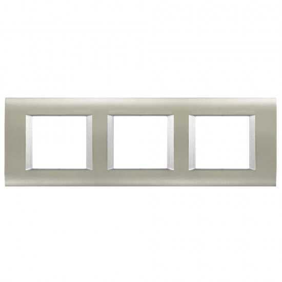 Viko Panasonic Thea Sistema Inox Matt + Metalik Beyaz 3X2M Çerçeve