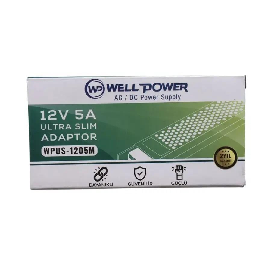 Wellbox 12V 5 Amper Metal Adaptör 60W