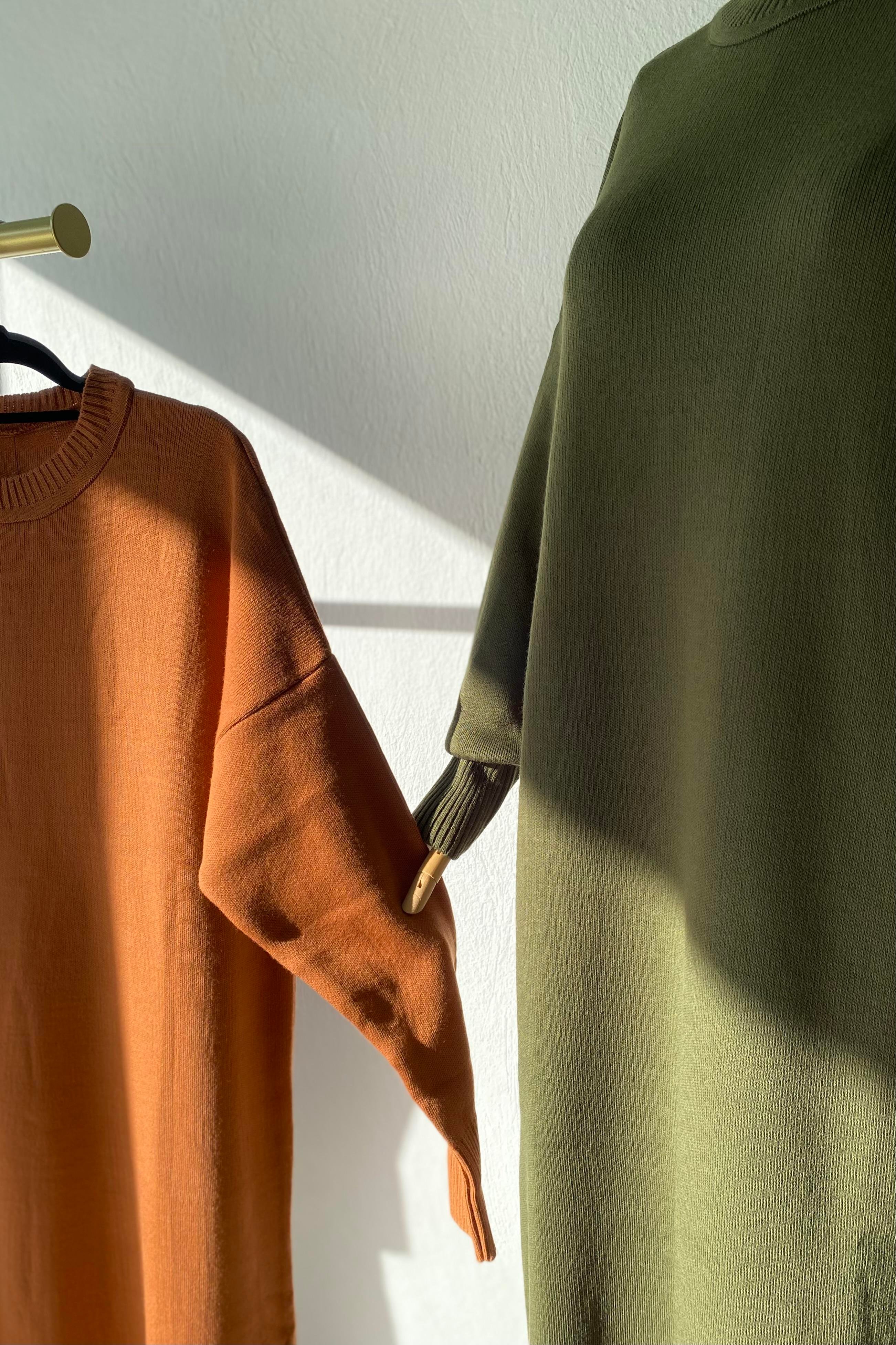 Basic Triko Elbise Haki Yeşil