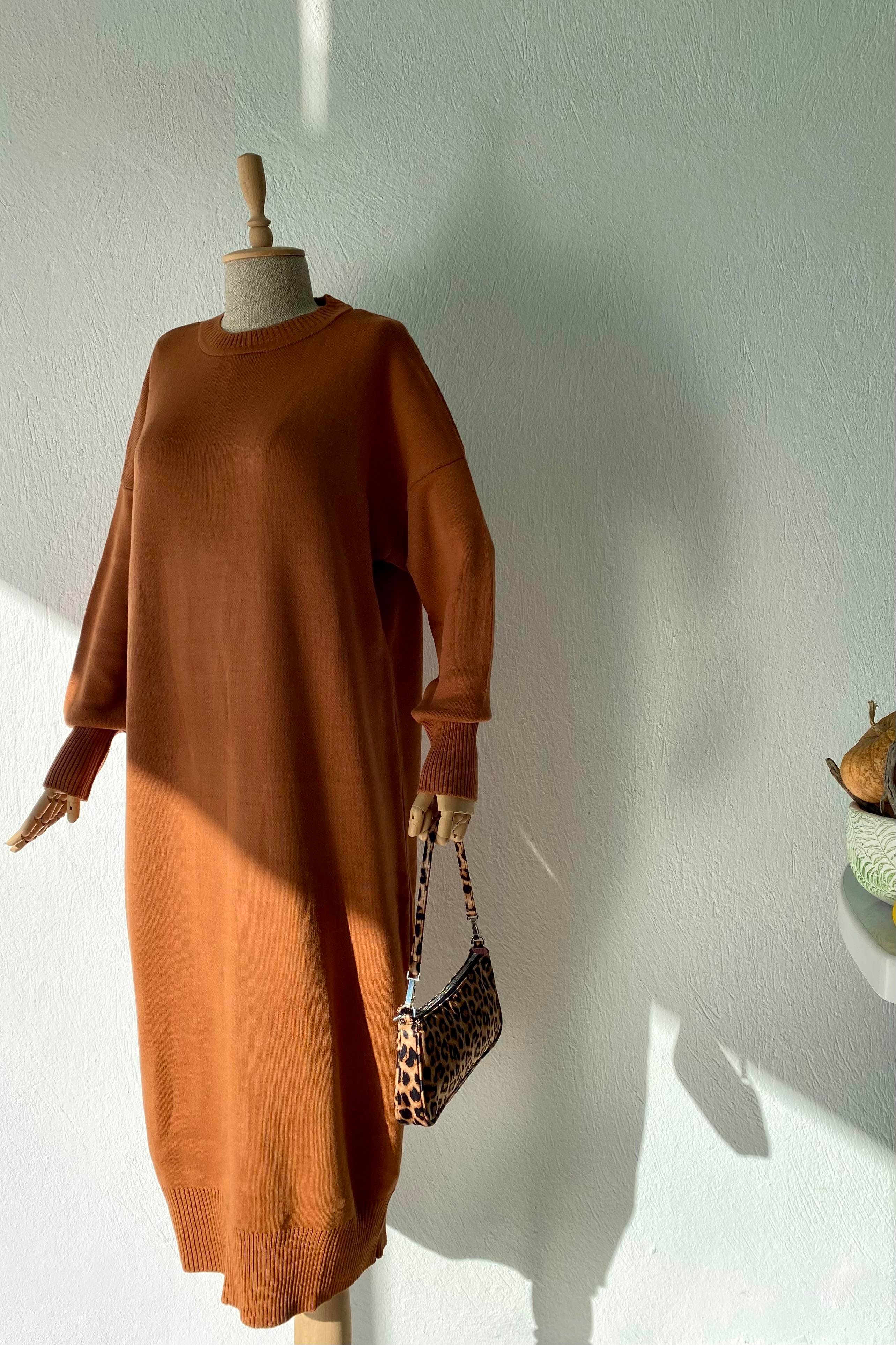 Basic Triko Elbise Tarçın