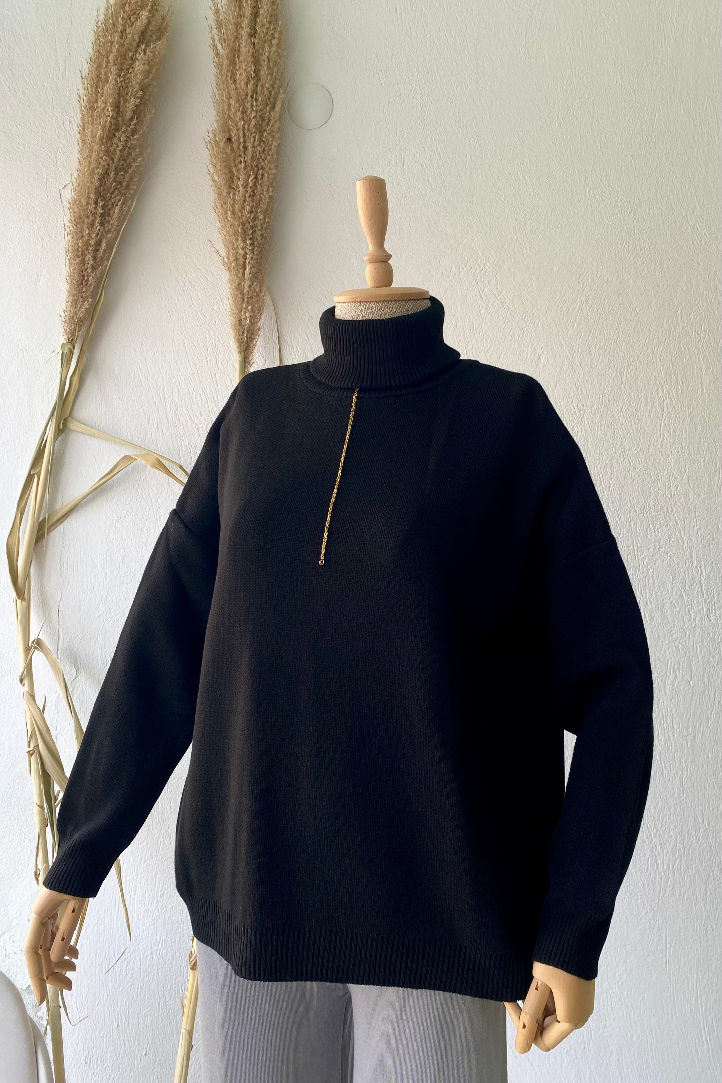 Basic Triko Kazak Siyah