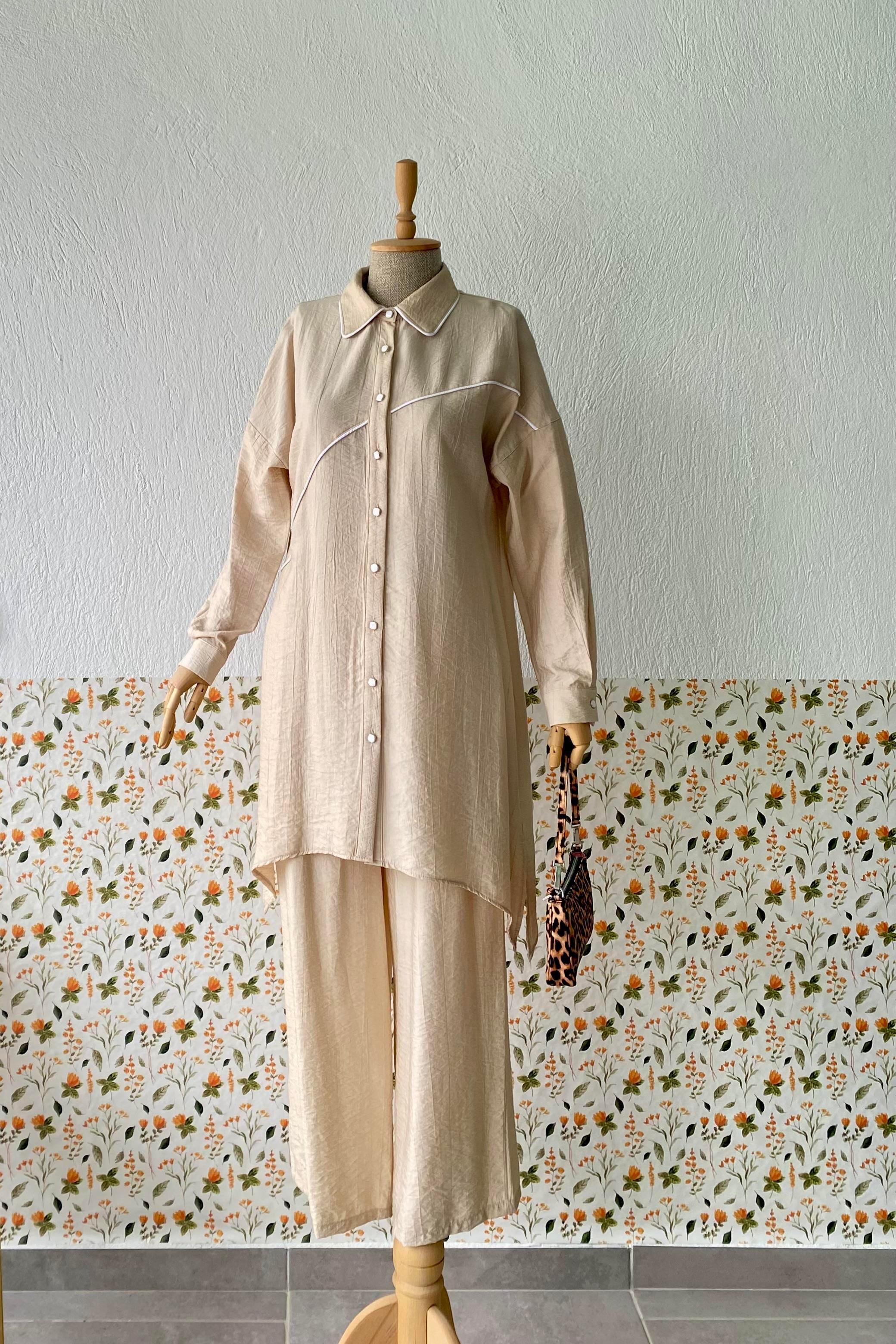 Biyeli İkili Takım Bej