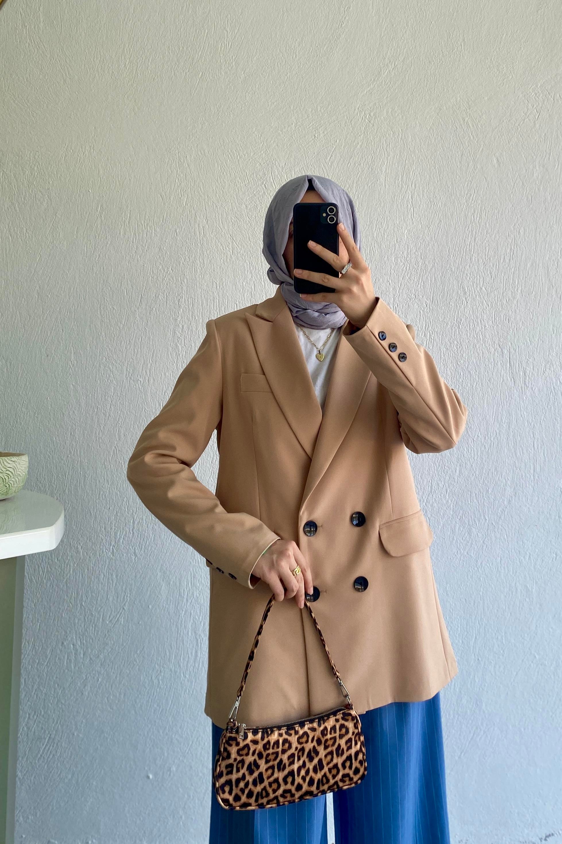 Blazer Ceket Açık Camel