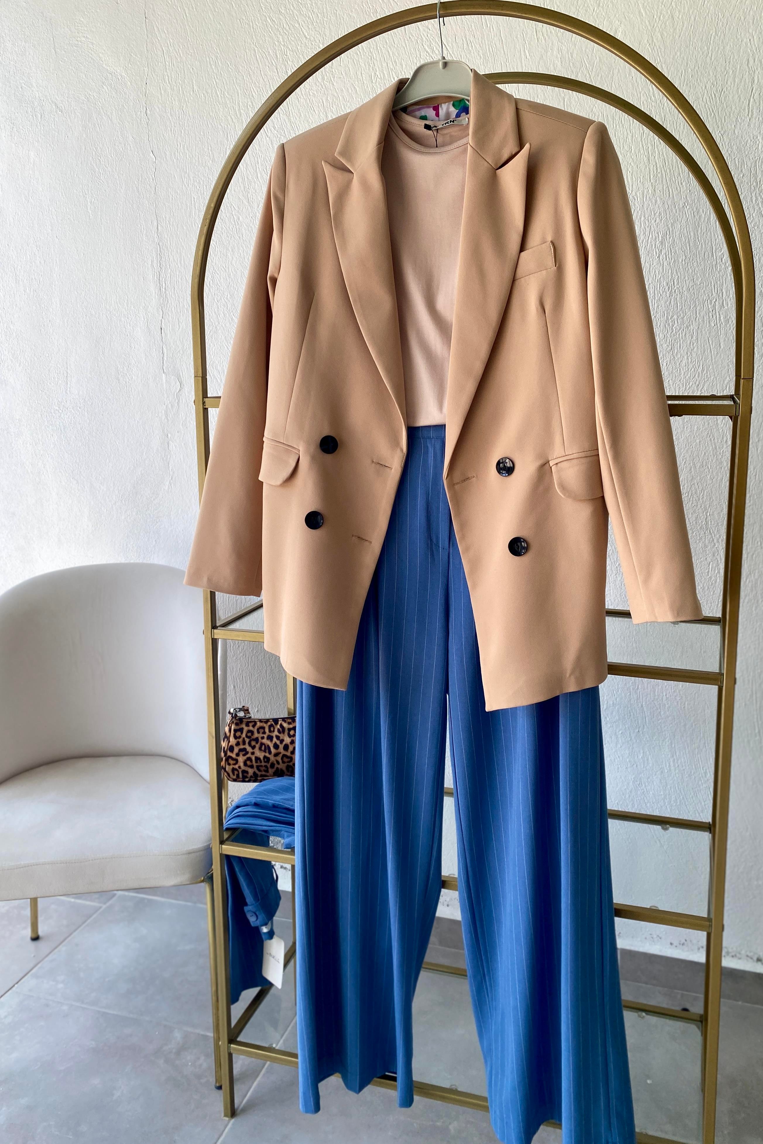 Blazer Ceket Açık Camel