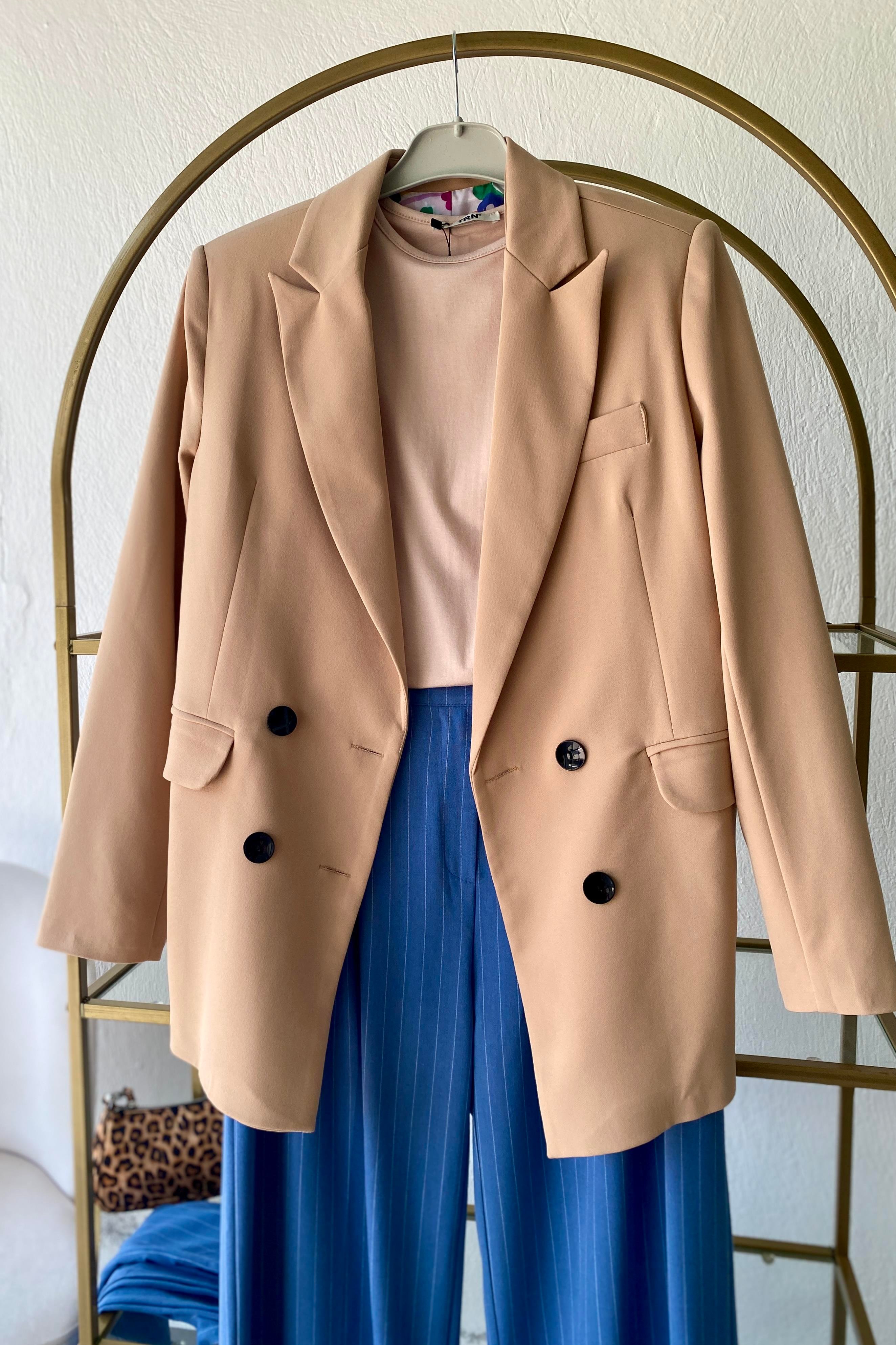 Blazer Ceket Açık Camel