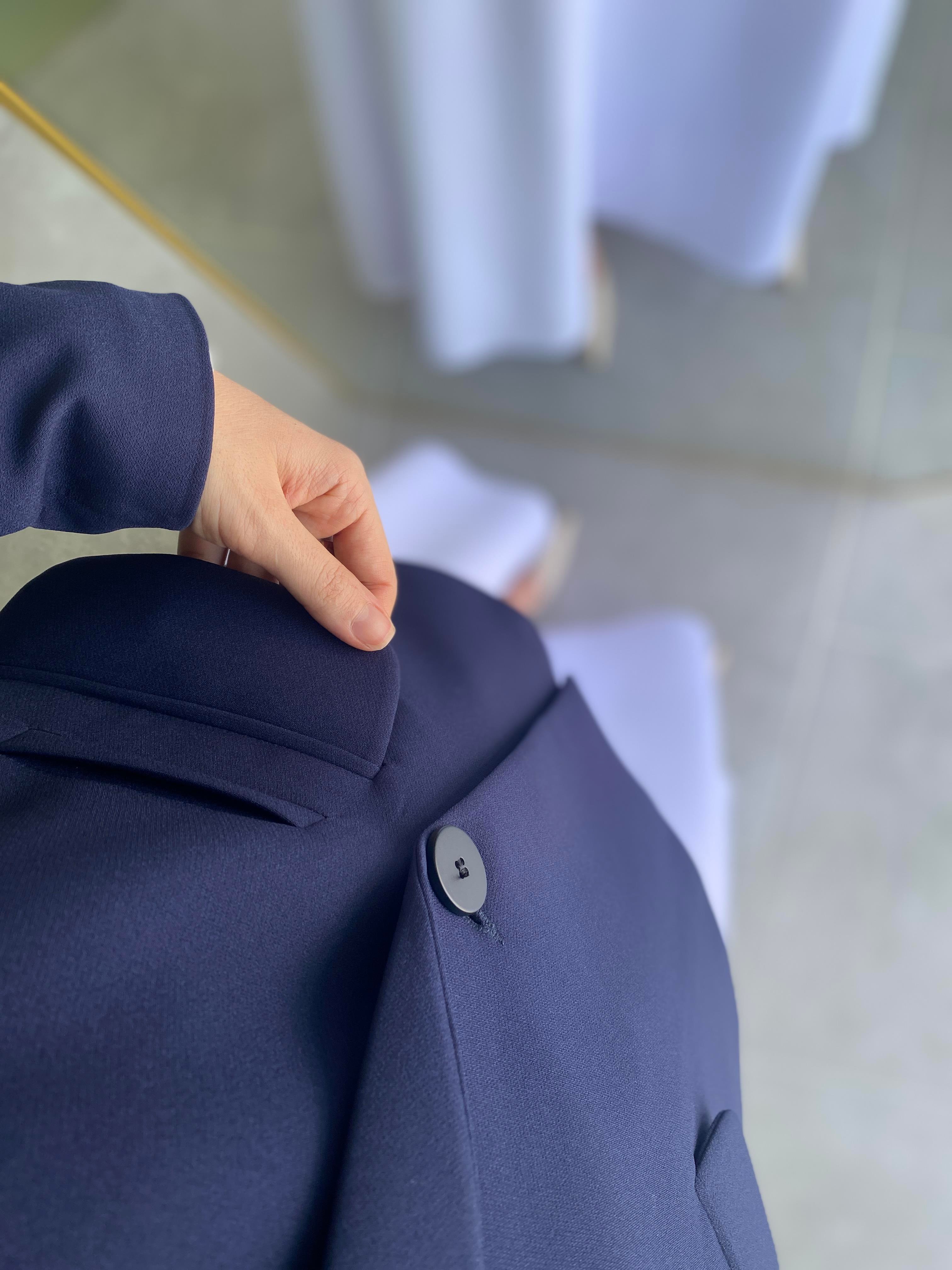 Çapraz Tek Düğmeli Blazer Ceket Lacivert 