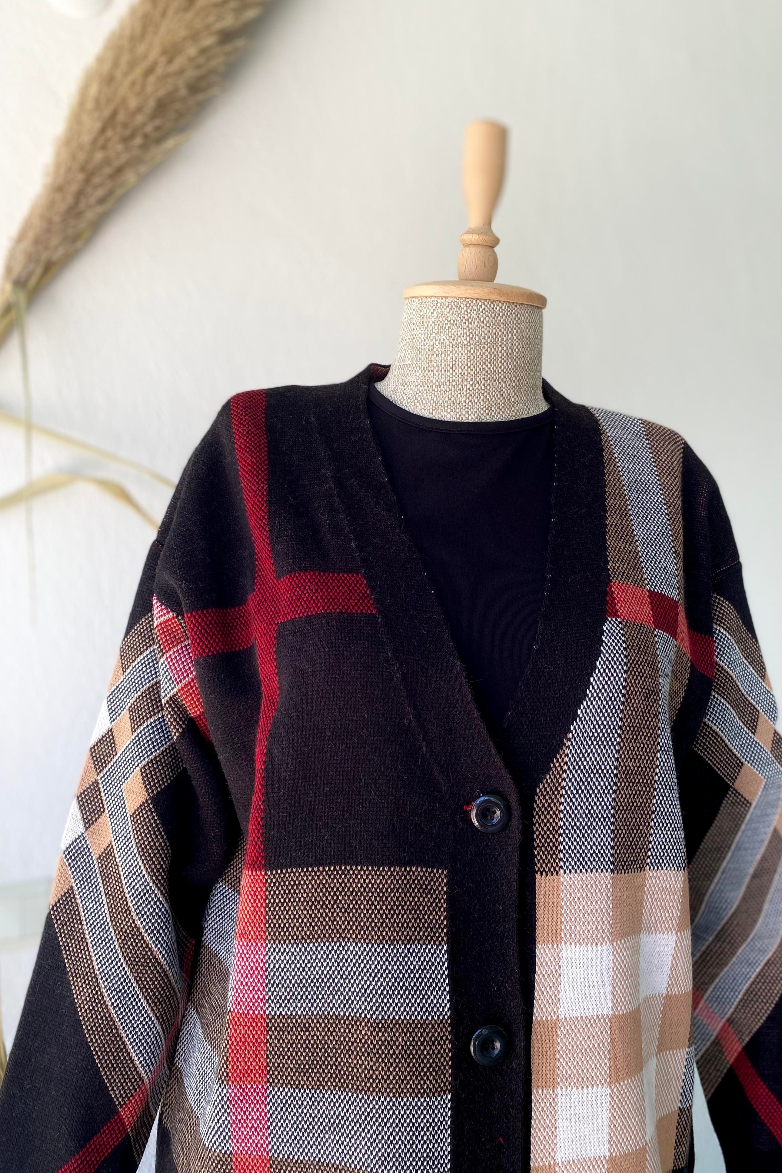 Ekose Desenli Hırka