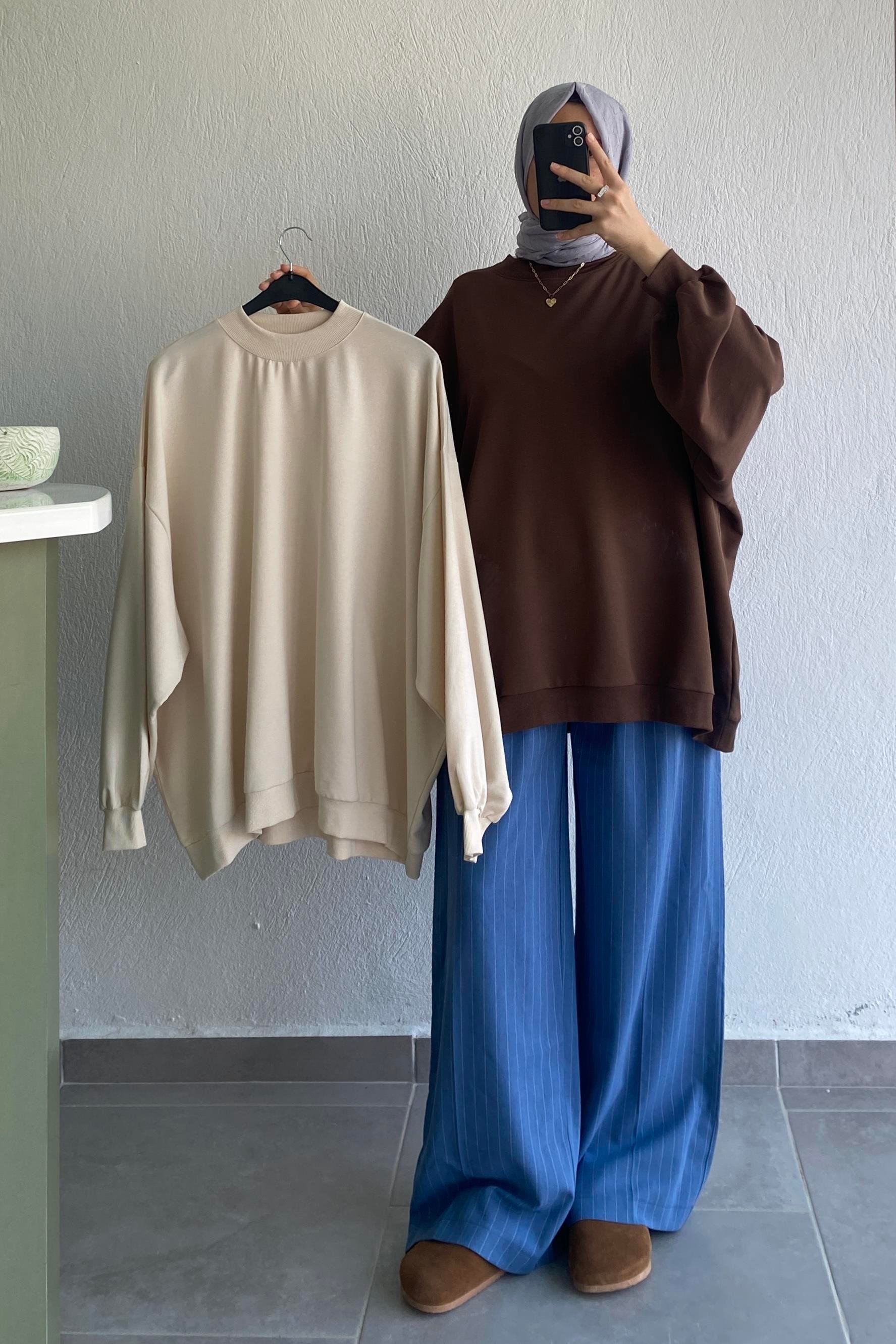 İki Pileli Çizgili Pantolon