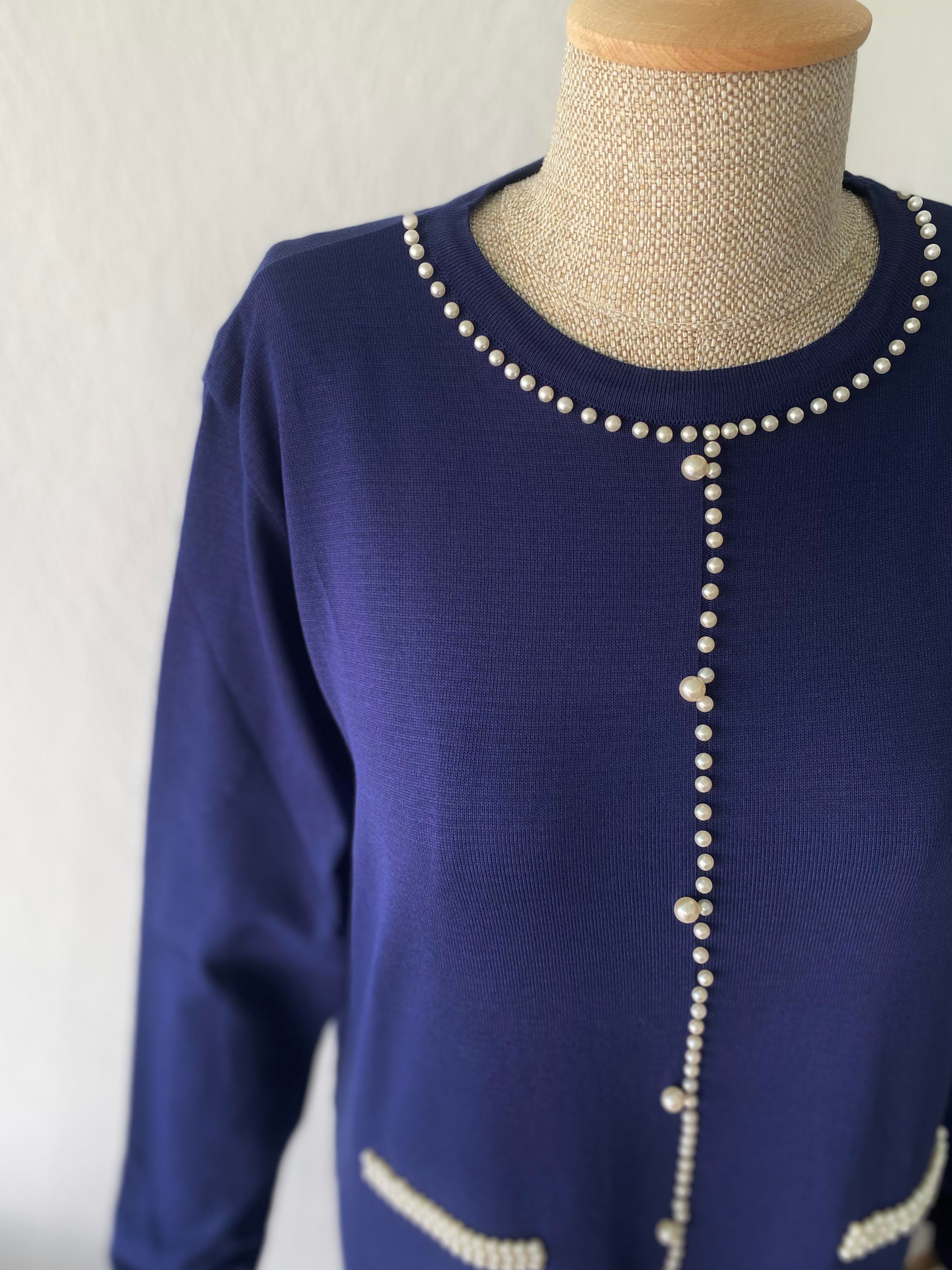 İnci Merserize Elbise Lacivert