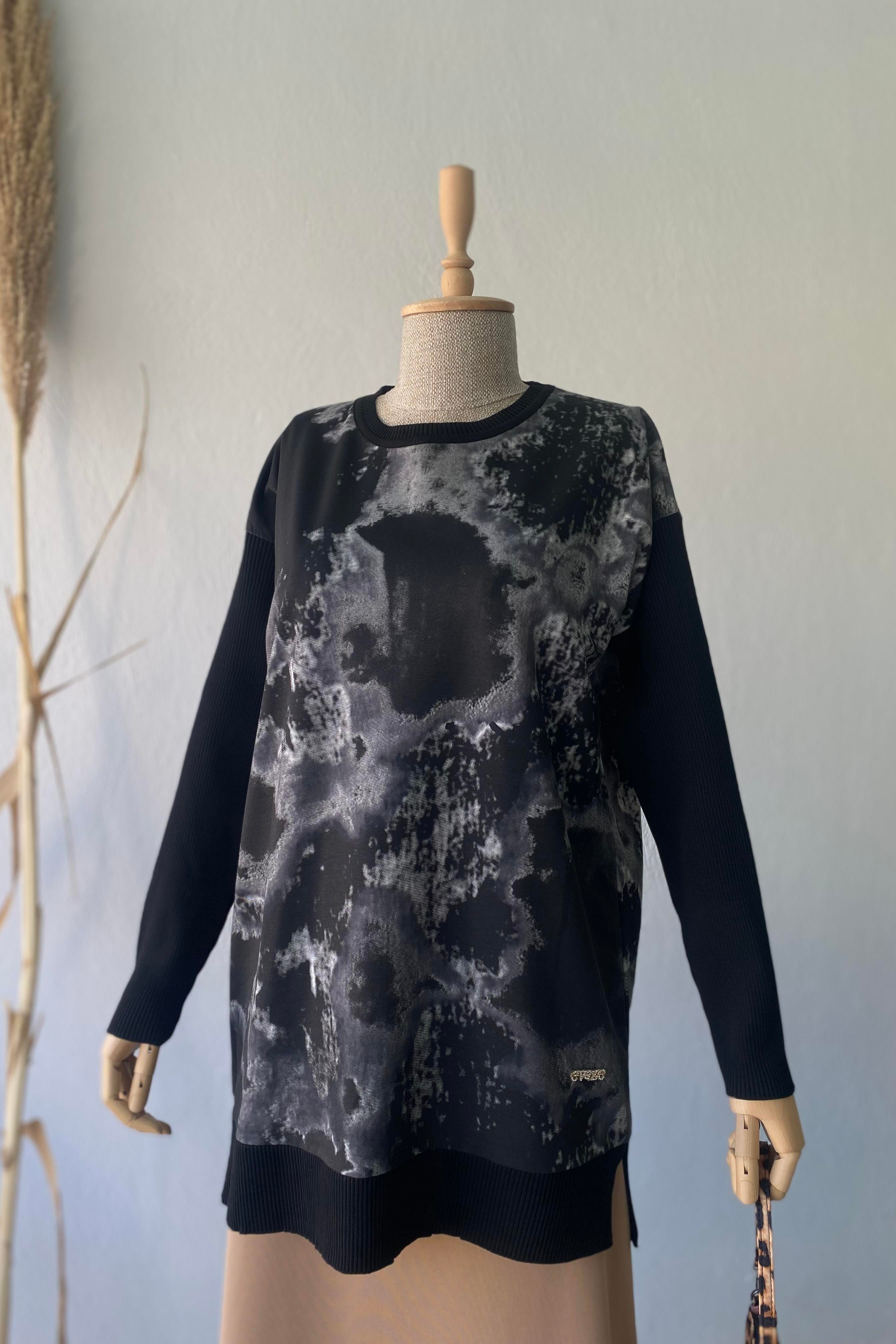 İpek Cupra Merserize Tunik Siyah