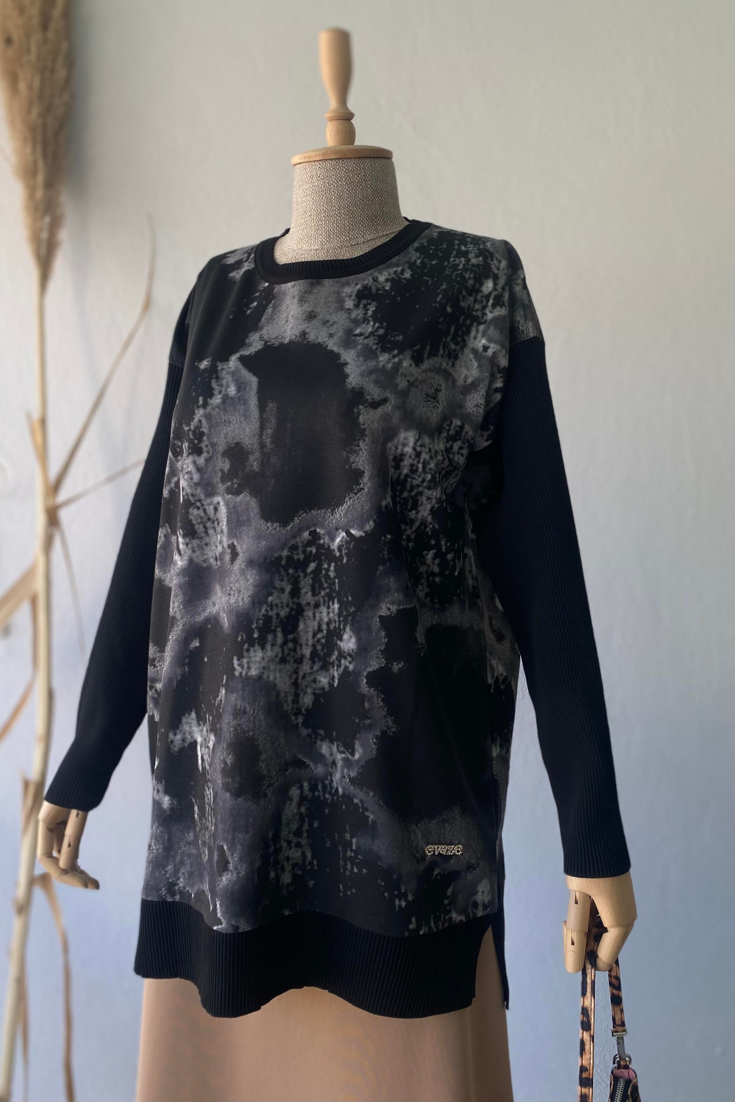 İpek Cupra Merserize Tunik Siyah