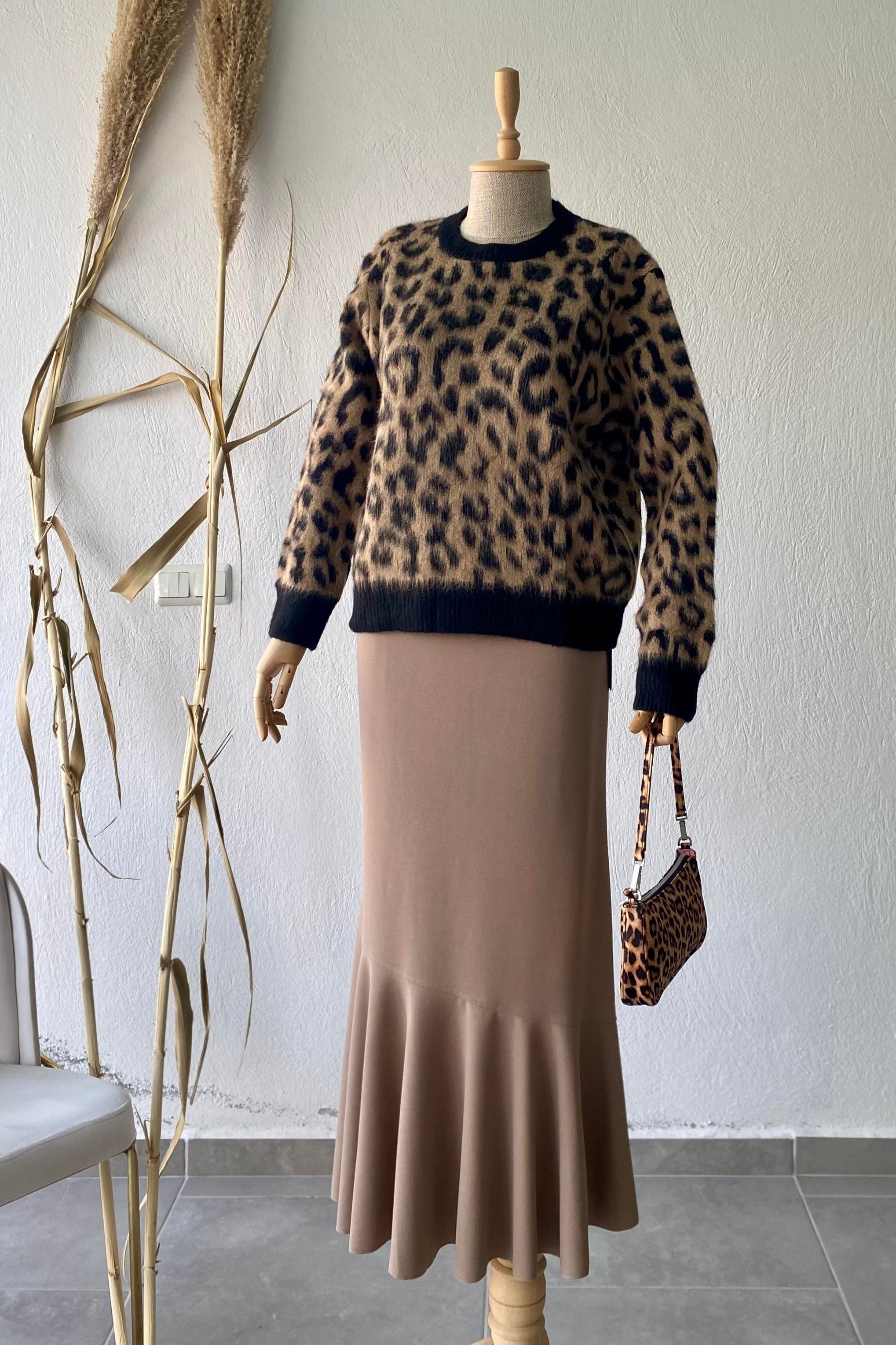 Leopar Desenli Kazak