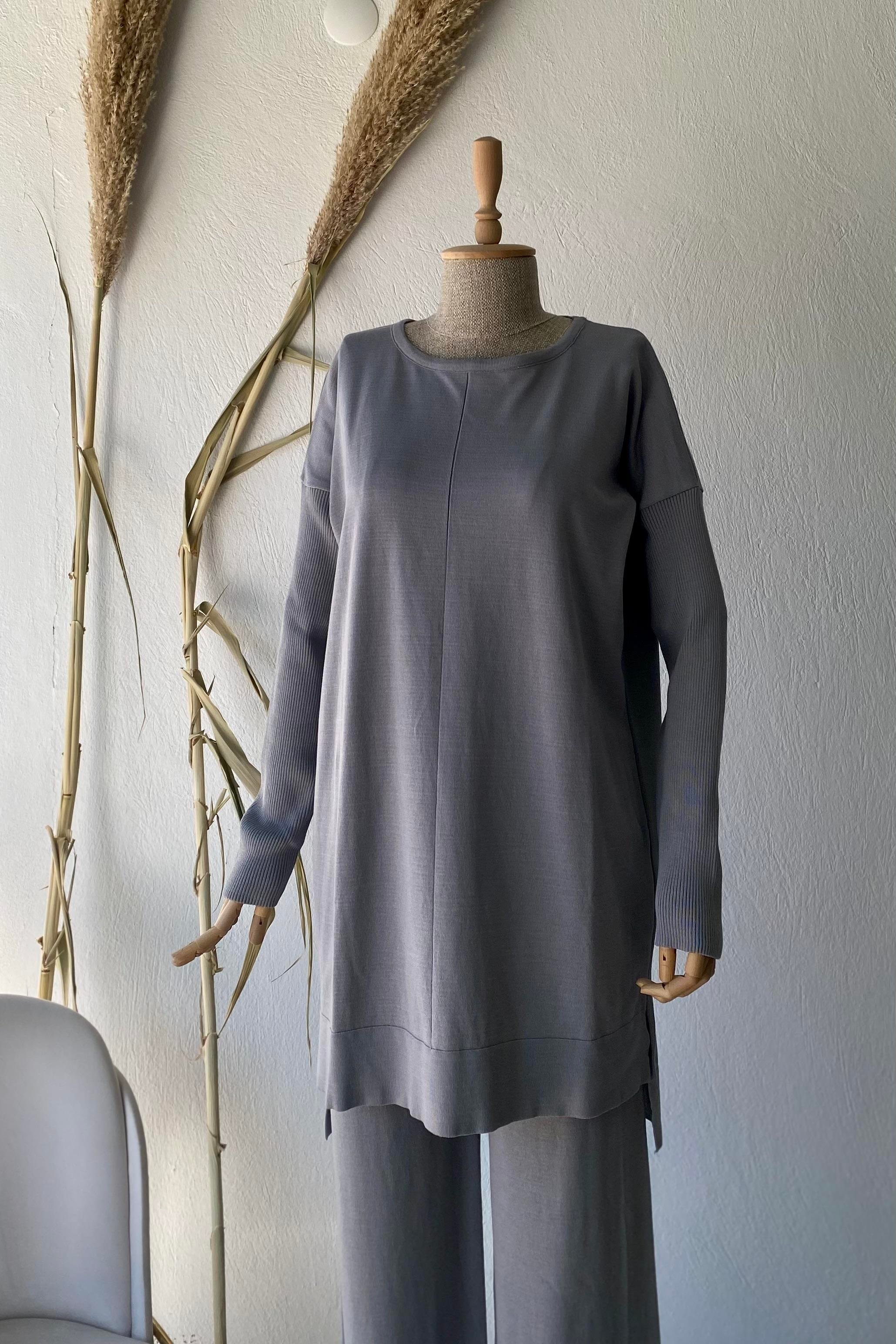 Merserize İkili Takım Gri