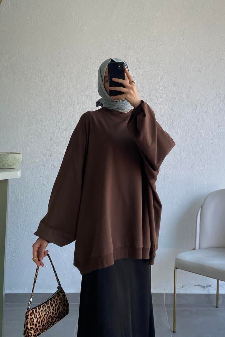 Oversize Sweat Acı Kahve