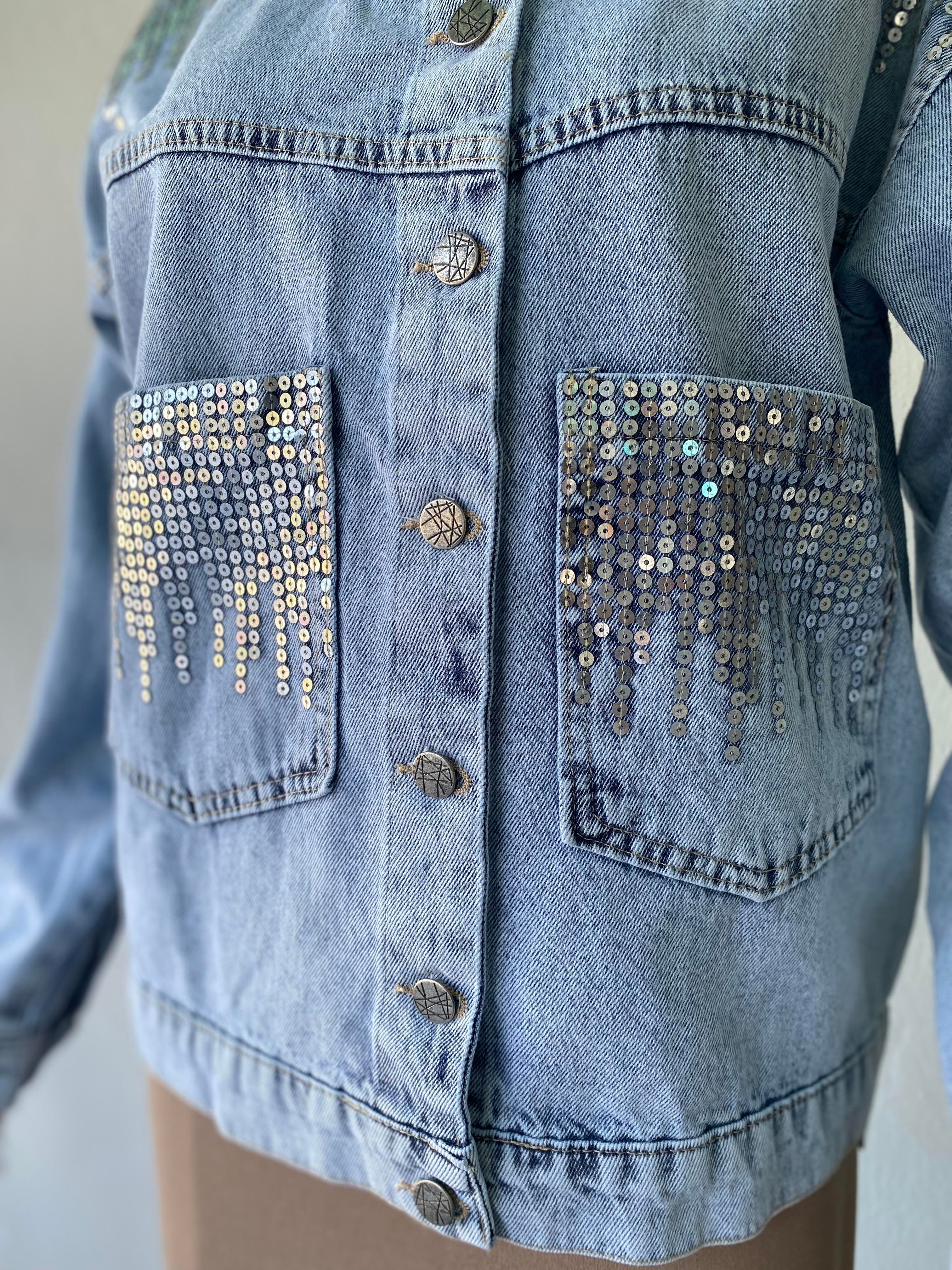 Pullu Kot Ceket Açık Mavi