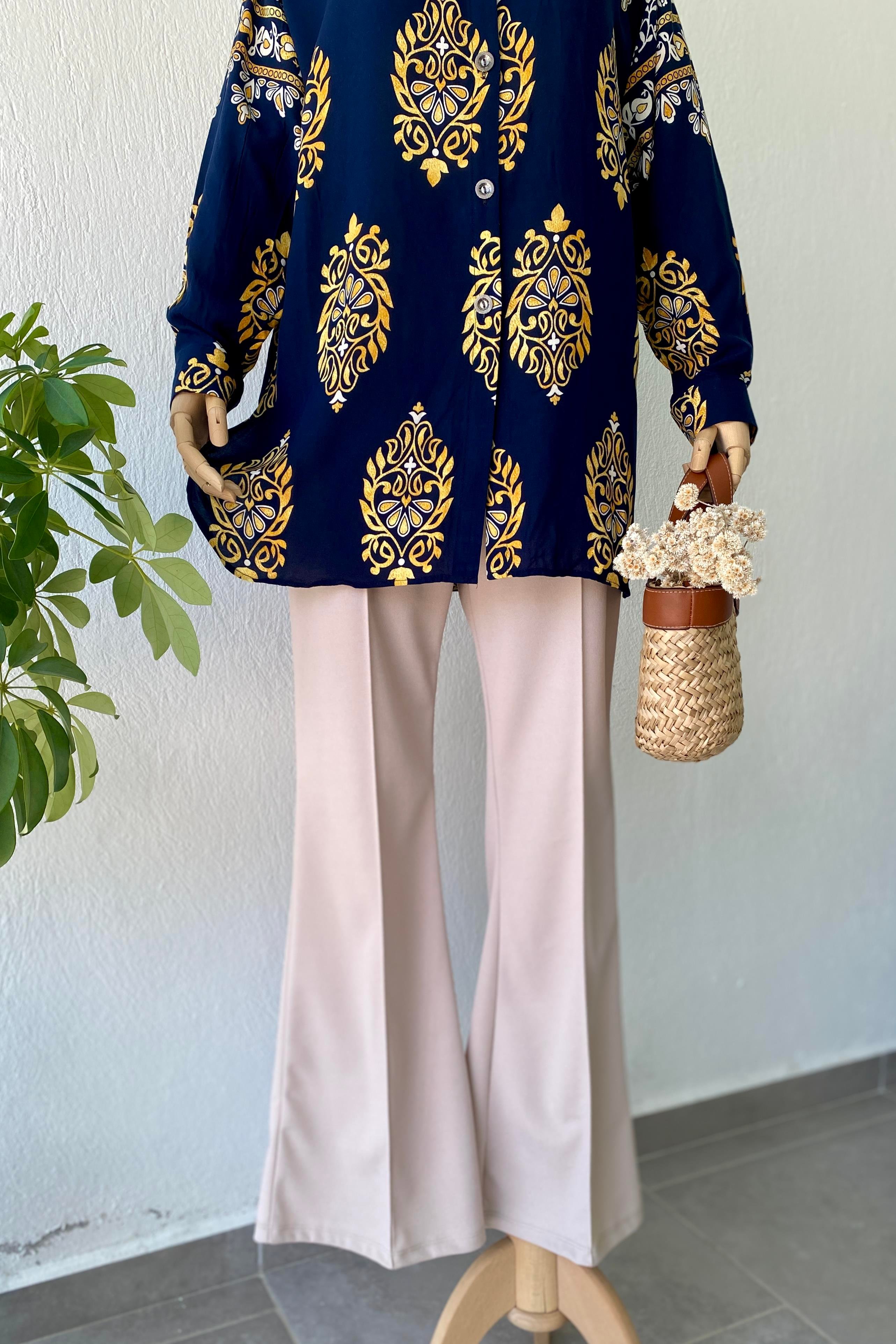 Scuba Krep Pantolon Bej