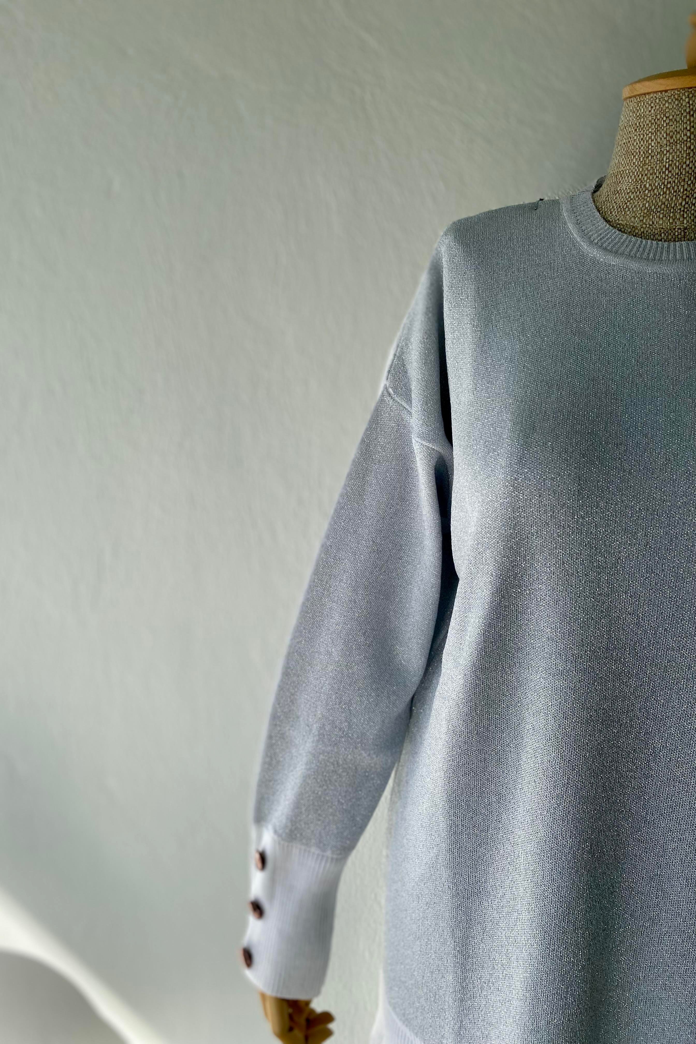 Simli Triko Takım Gri