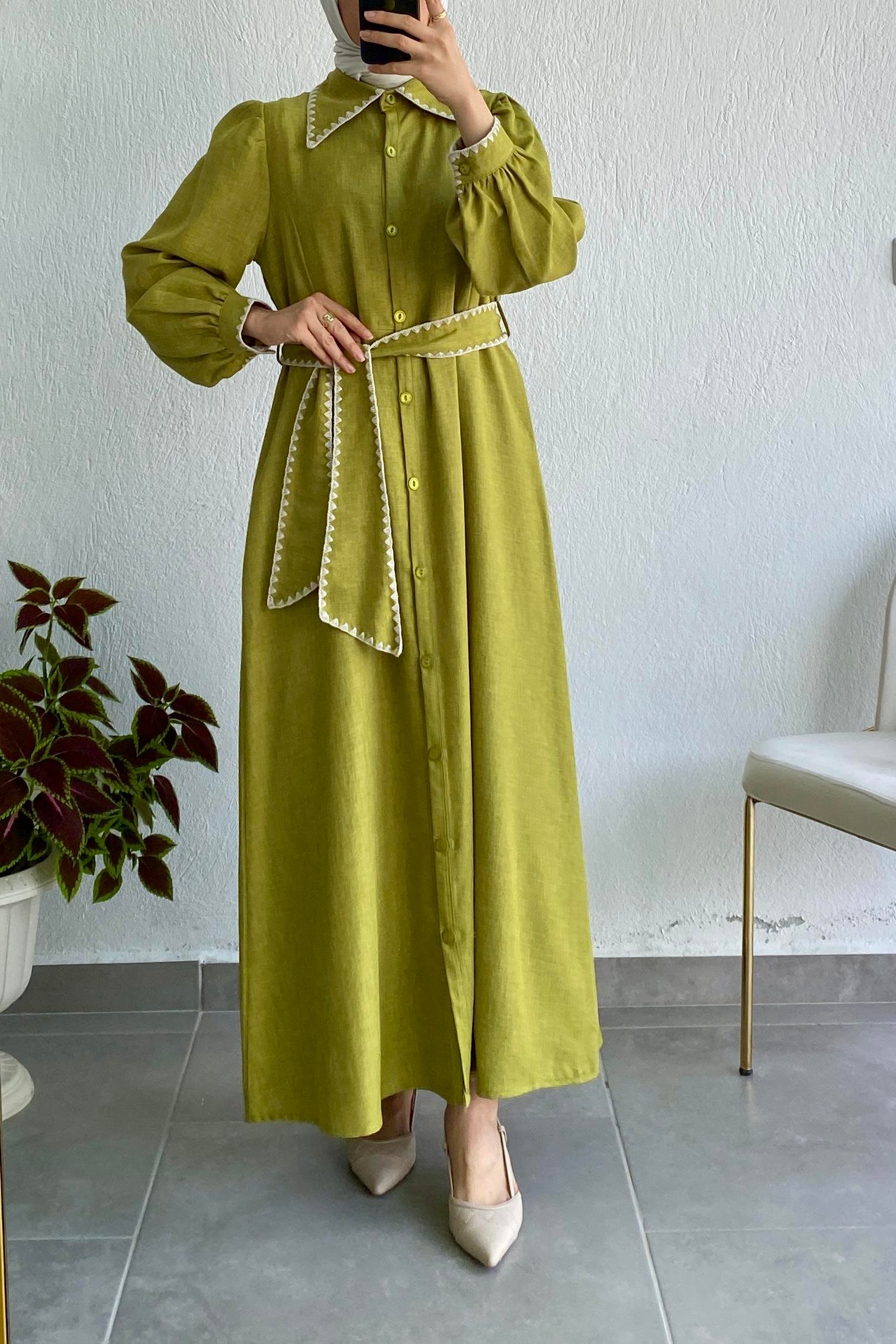 Sofia Elbise Yağ Yeşili