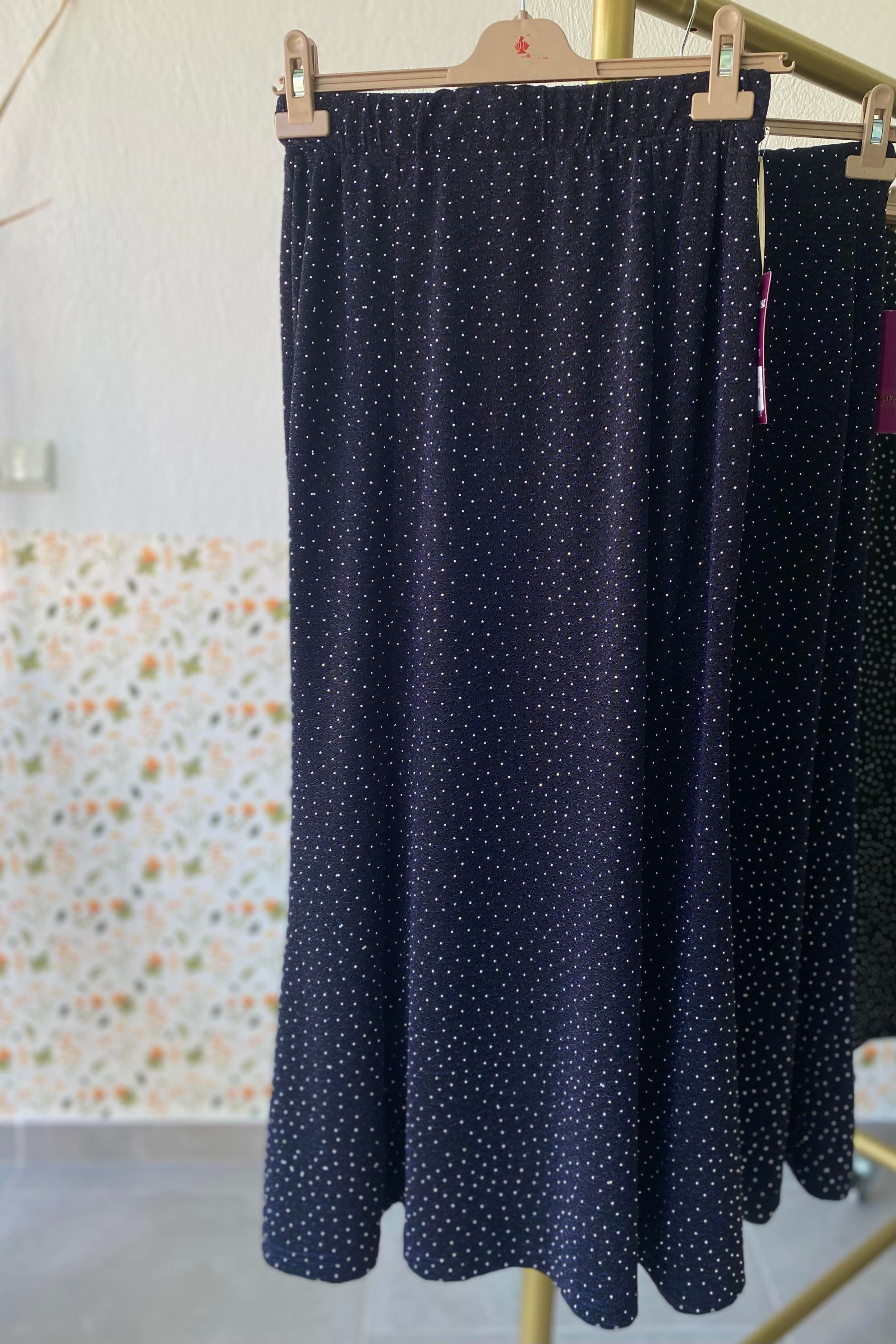 Taşlı Etek Lacivert