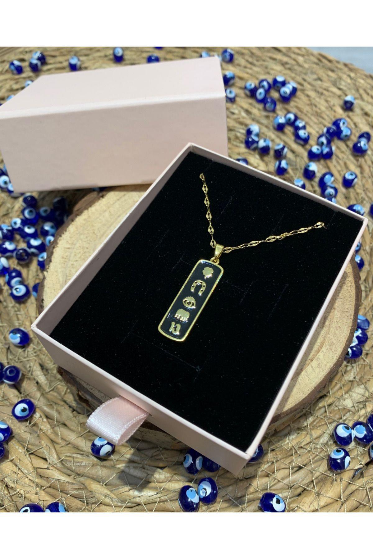 Çelik Gold 5li Sembol Şans Tarot Kolye