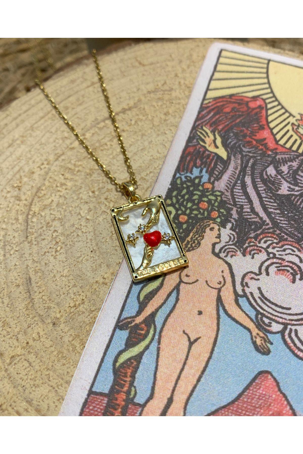 Çelik Gold The Lowers / Aşıklar Şans Tarot Kolye