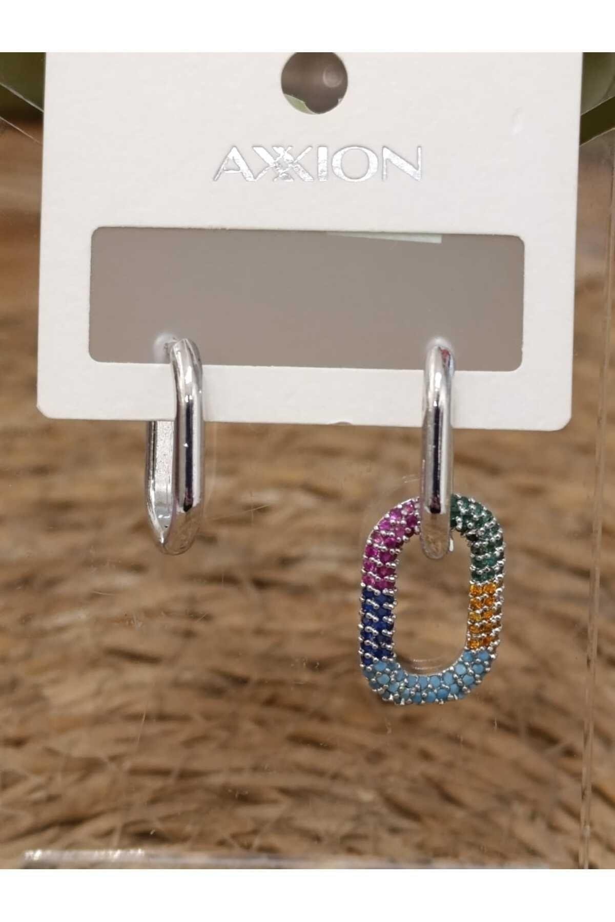 Çelik Oval Zirkon Küpe