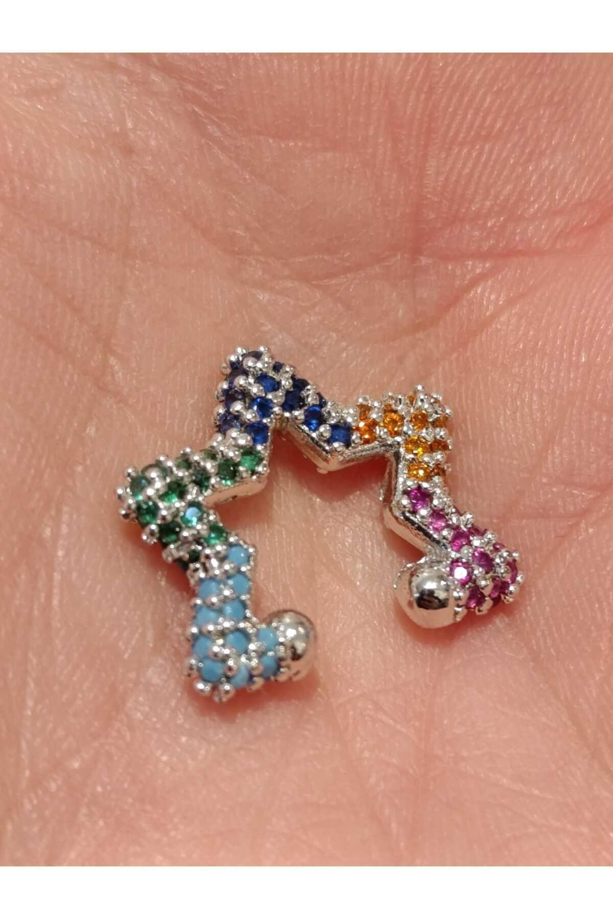 Çelik Zirkon Taşlı Yıldız Earcuff